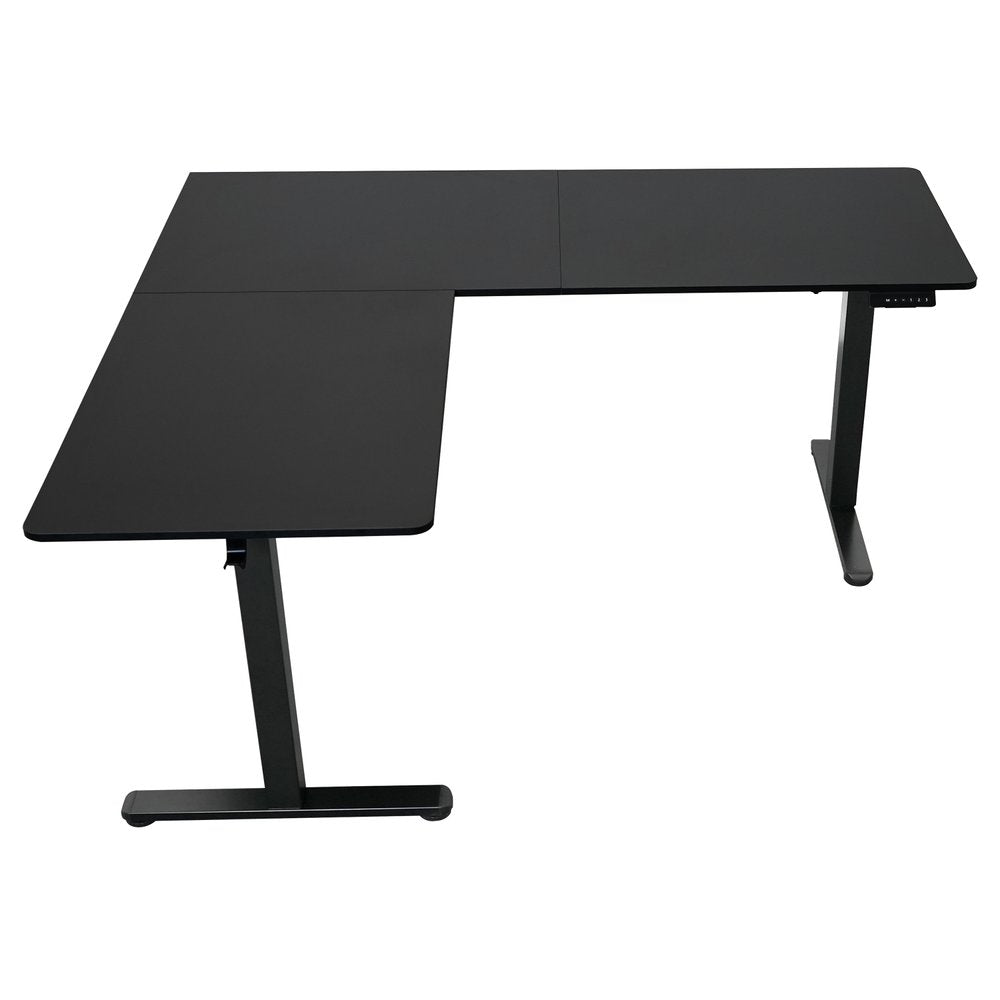 Adjustable Black Wood and Steel L Shape T-Shape Standing Desk