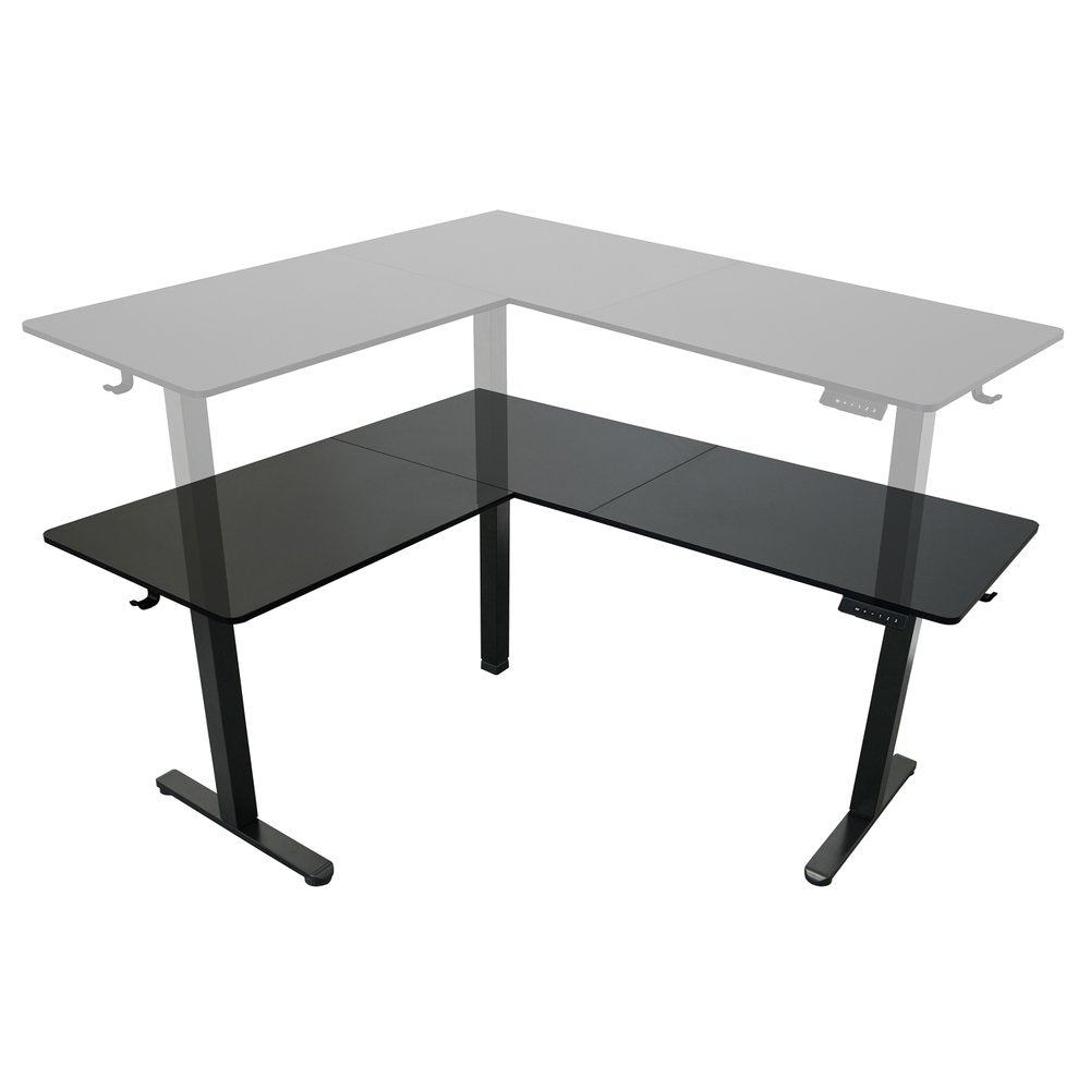 Adjustable Black Wood and Steel L Shape T-Shape Standing Desk