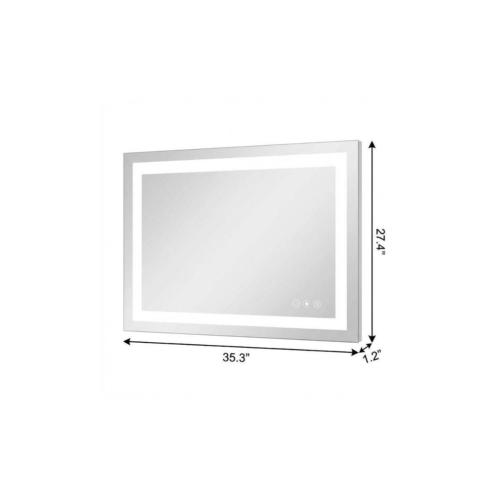27" Lighted Frameless Anti Fog Bathroom Vanity Mirror