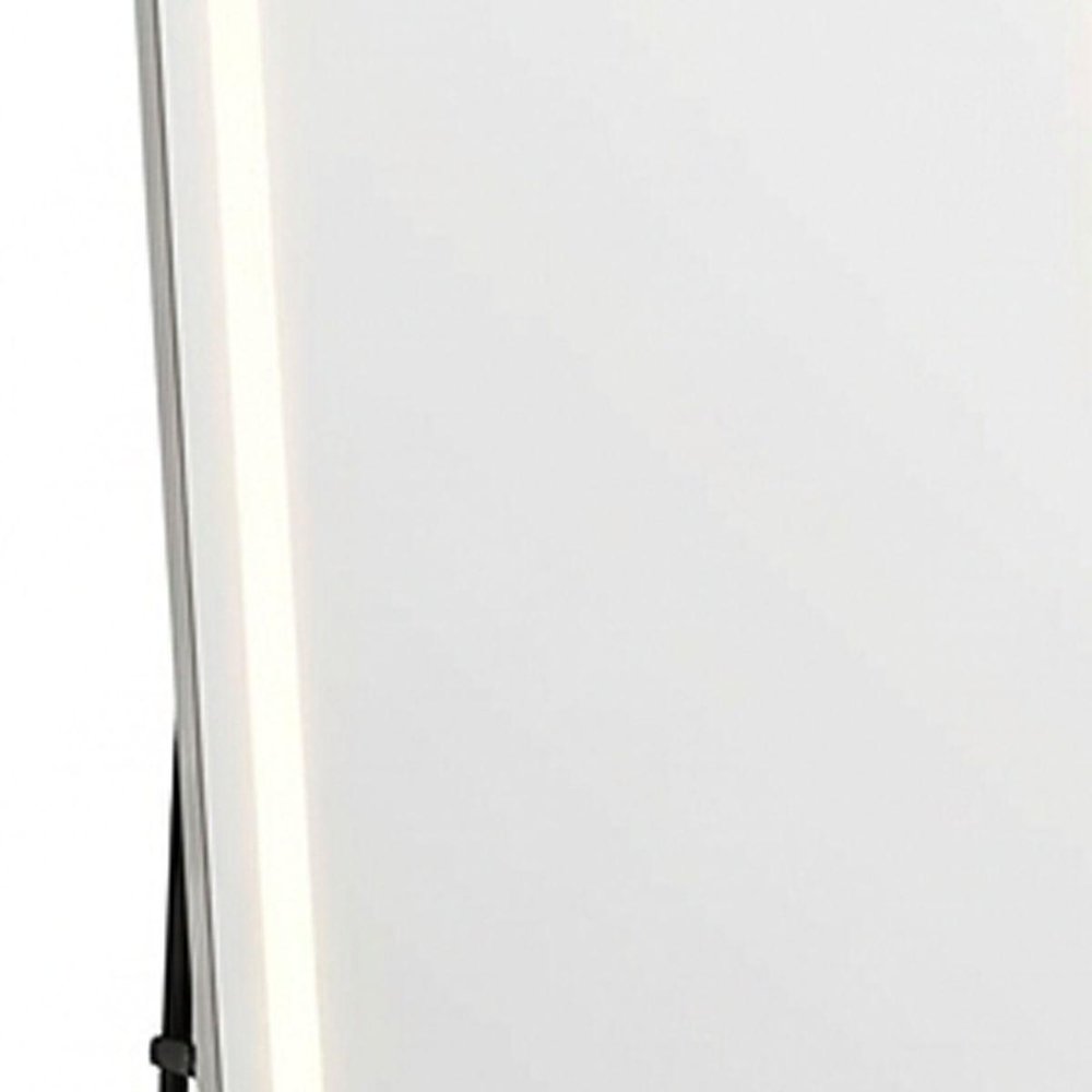 70" Silver Lighted Freestanding And Wall Mounted Framed Full Length Mirror
