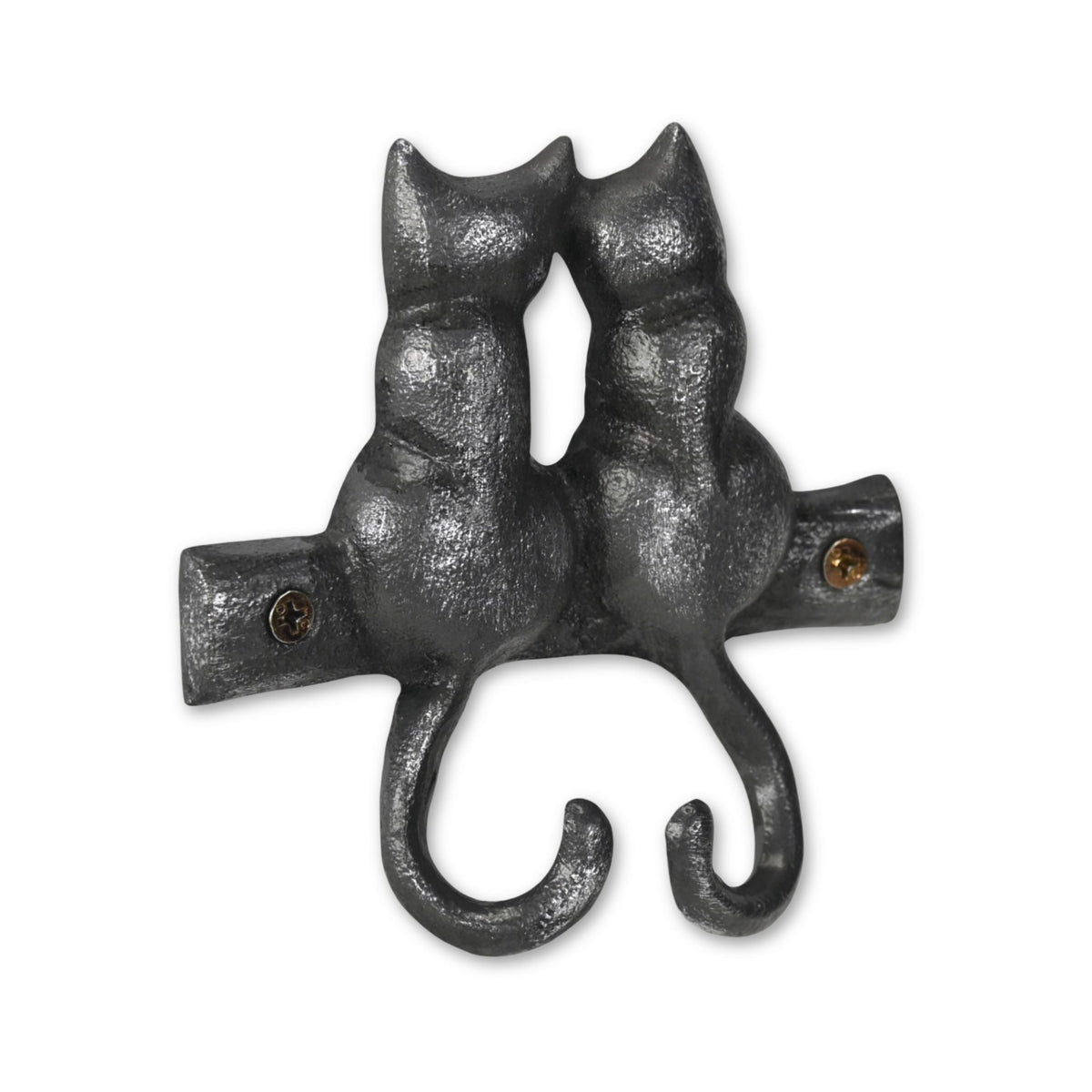 Two Hook 5" Black Cast Iron Cats Wall Hook