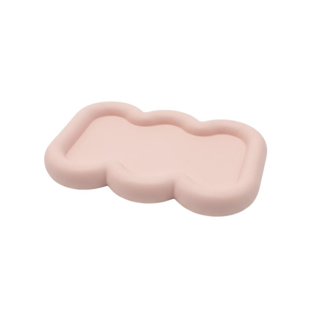 7" Pale Pink Resin Handmade Scalloped Trinket Tray