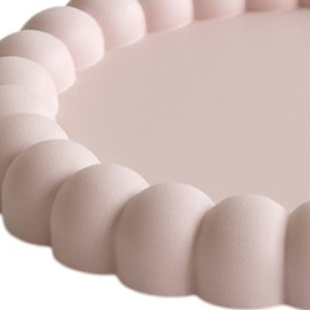 6" Pale Pink Resin Handmade Round Trinket Tray