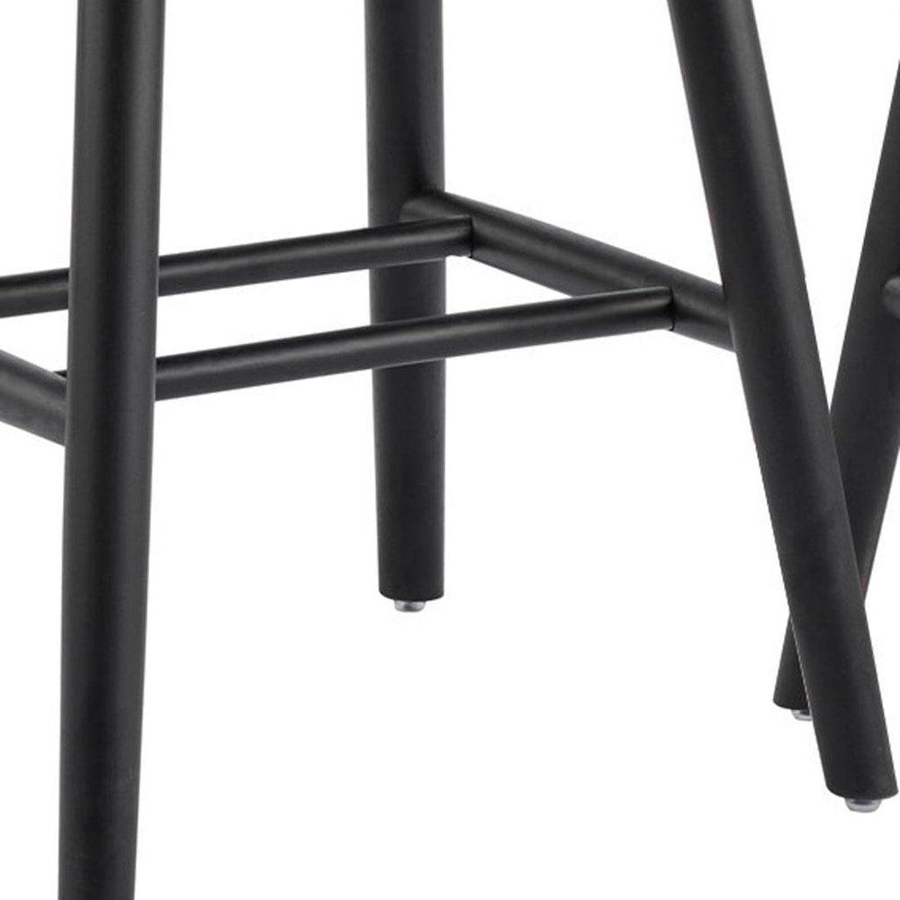 Set of Two Black Solid Wood Windsor Back Dining Side Chairs
