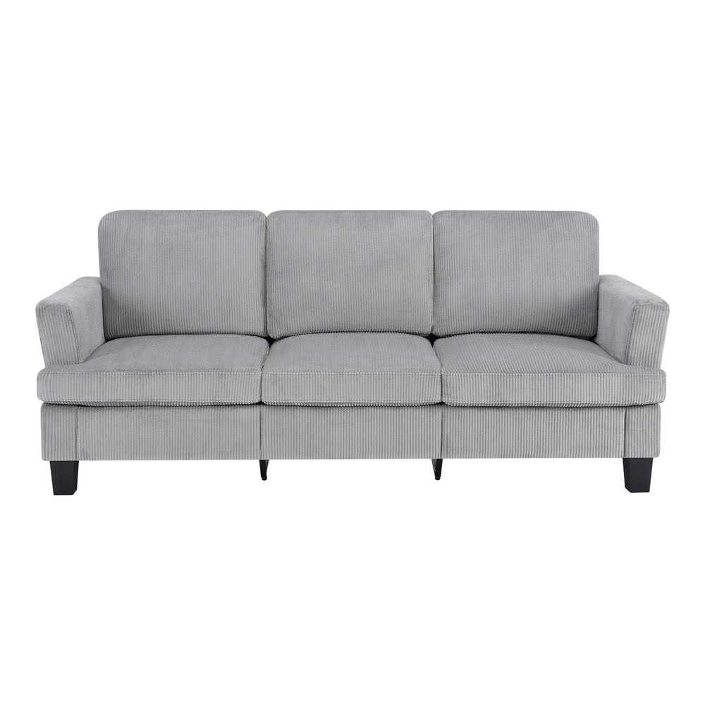 84" White Corduroy Sofa