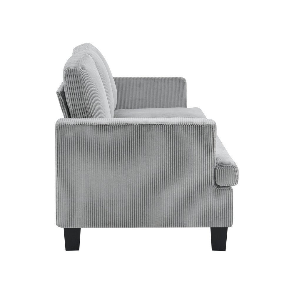 84" White Corduroy Sofa