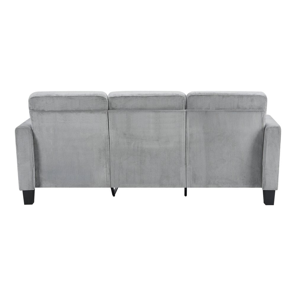 84" White Corduroy Sofa