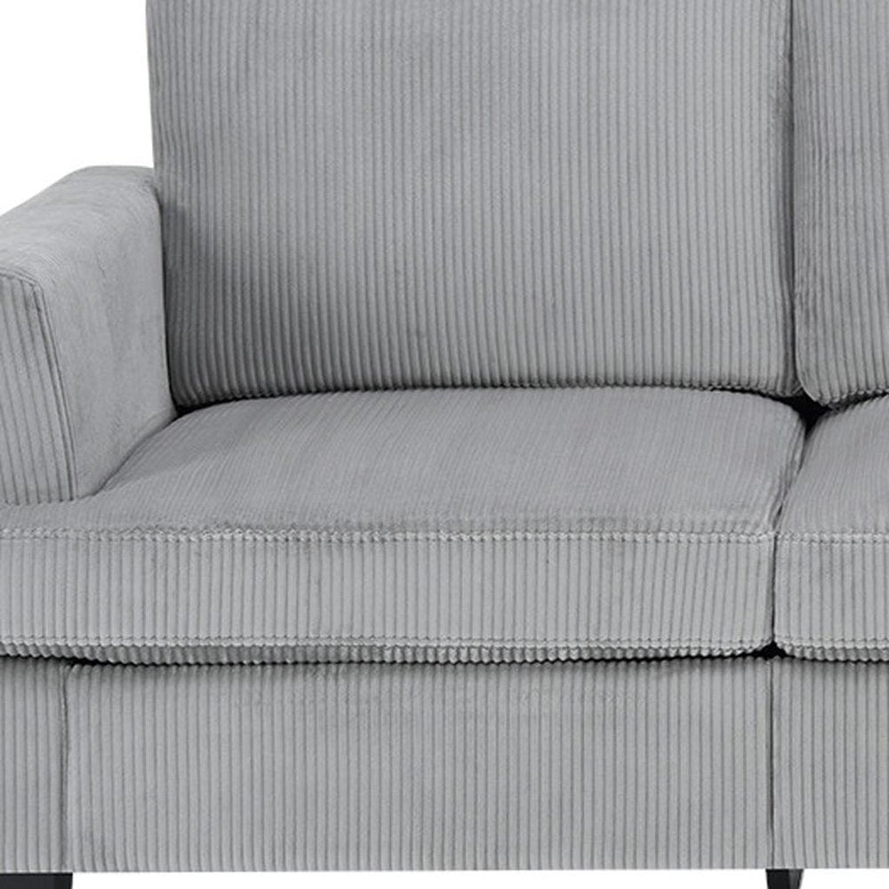 84" White Corduroy Sofa