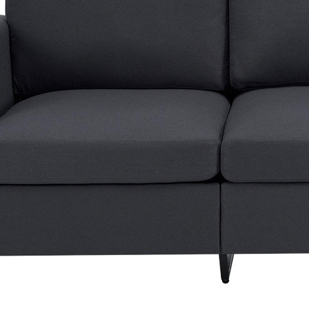 84" Dark Gray Linen Sofa