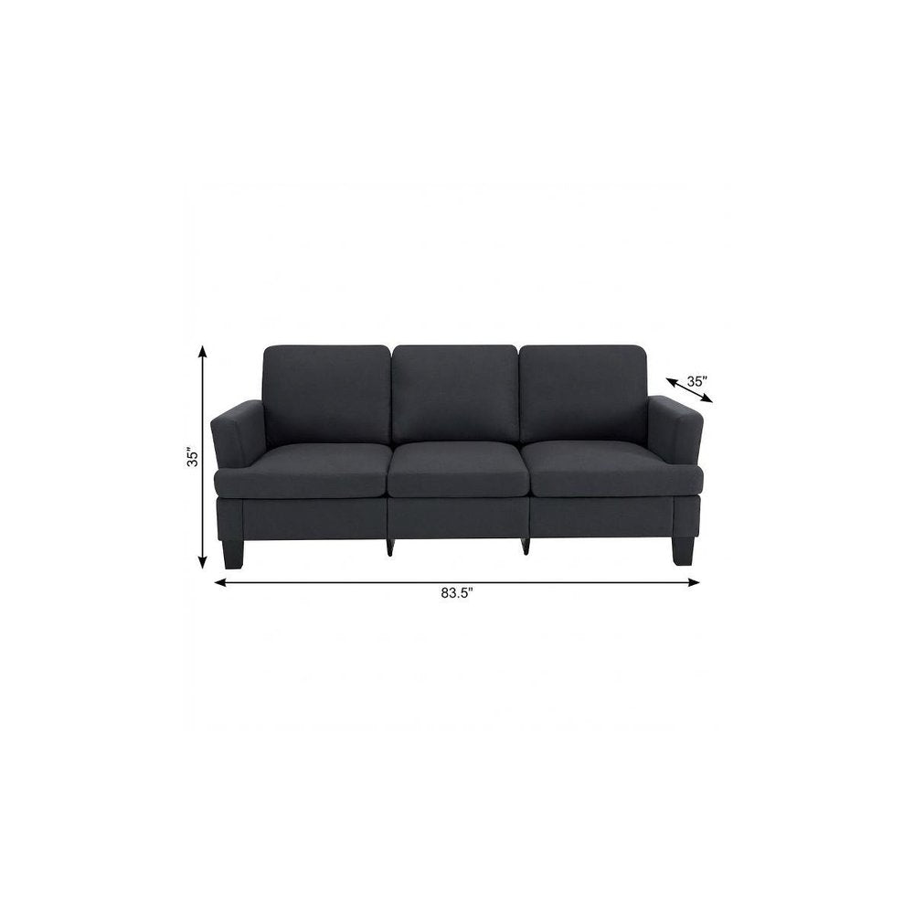 84" Dark Gray Linen Sofa