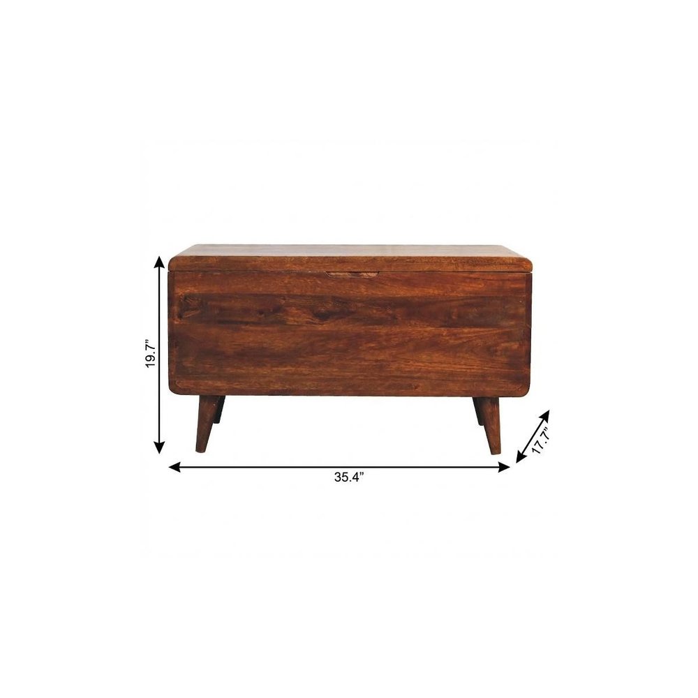 35" Brown Solid Wood Sideboard