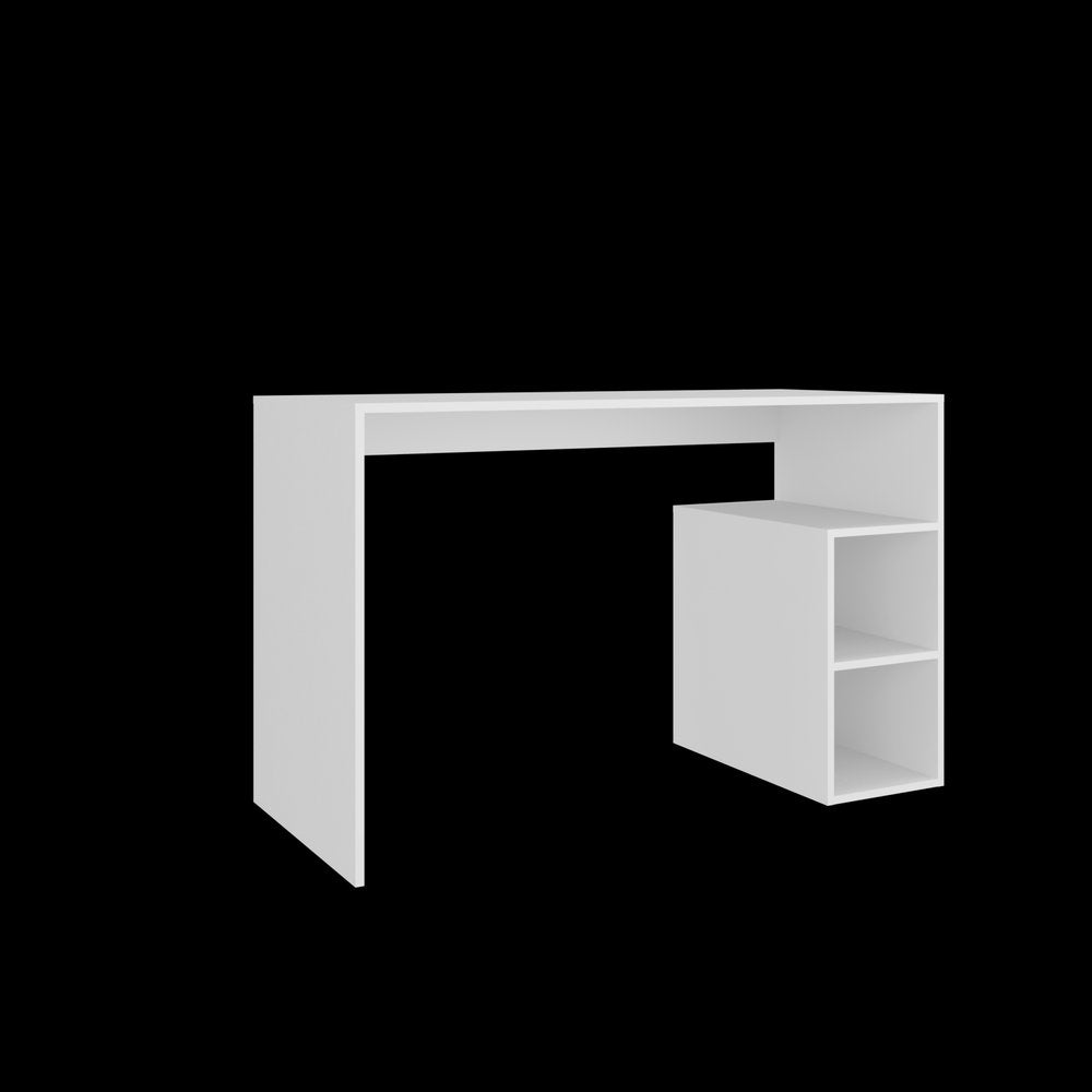 47" White Wood Pedestal Desk Shell