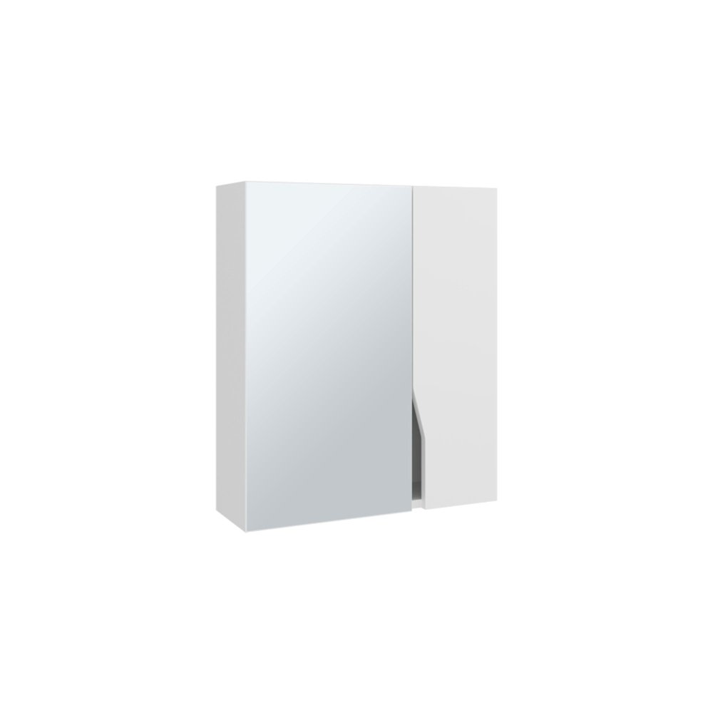 7" White Wood Floating Double Door Bathroom Vanity And Medicine Cabinet With Mirror
