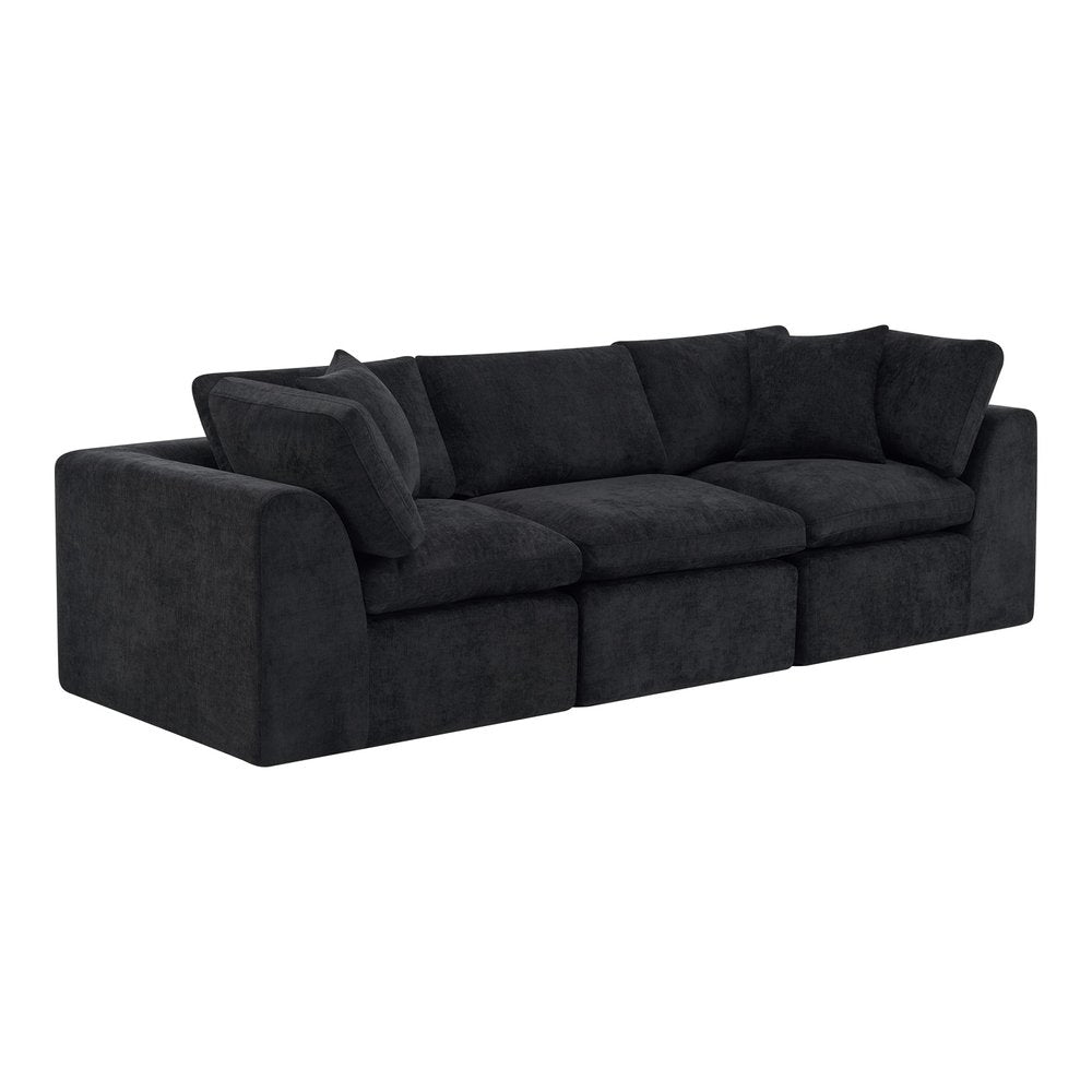 108" Beige Chenille Modular Sofa With Toss Pillows