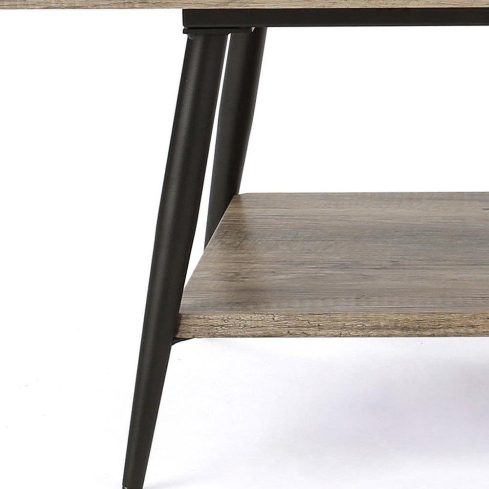 43" Gray and Black Wood Coffee Table