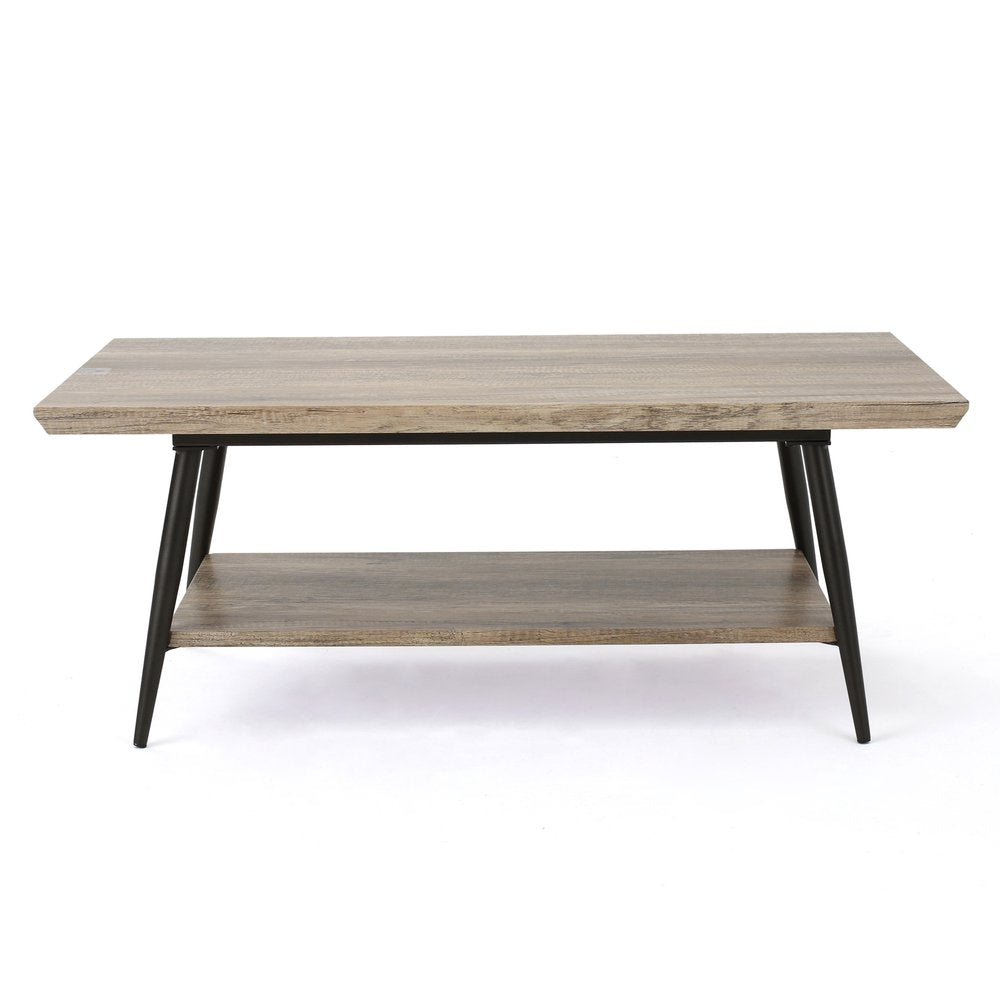 43" Gray and Black Wood Coffee Table