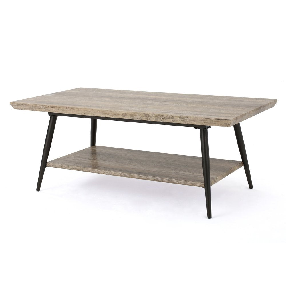 43" Gray and Black Wood Coffee Table