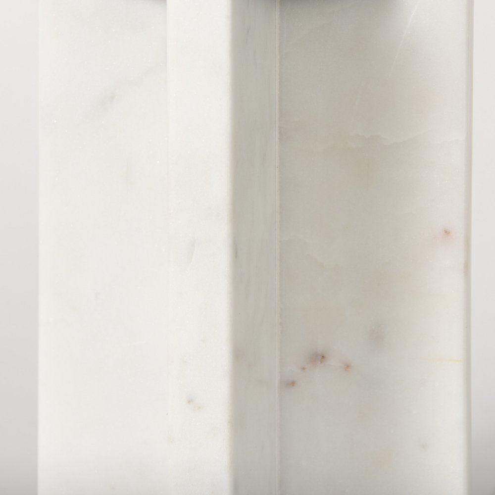8" White Marble Tabletop Candle Holder