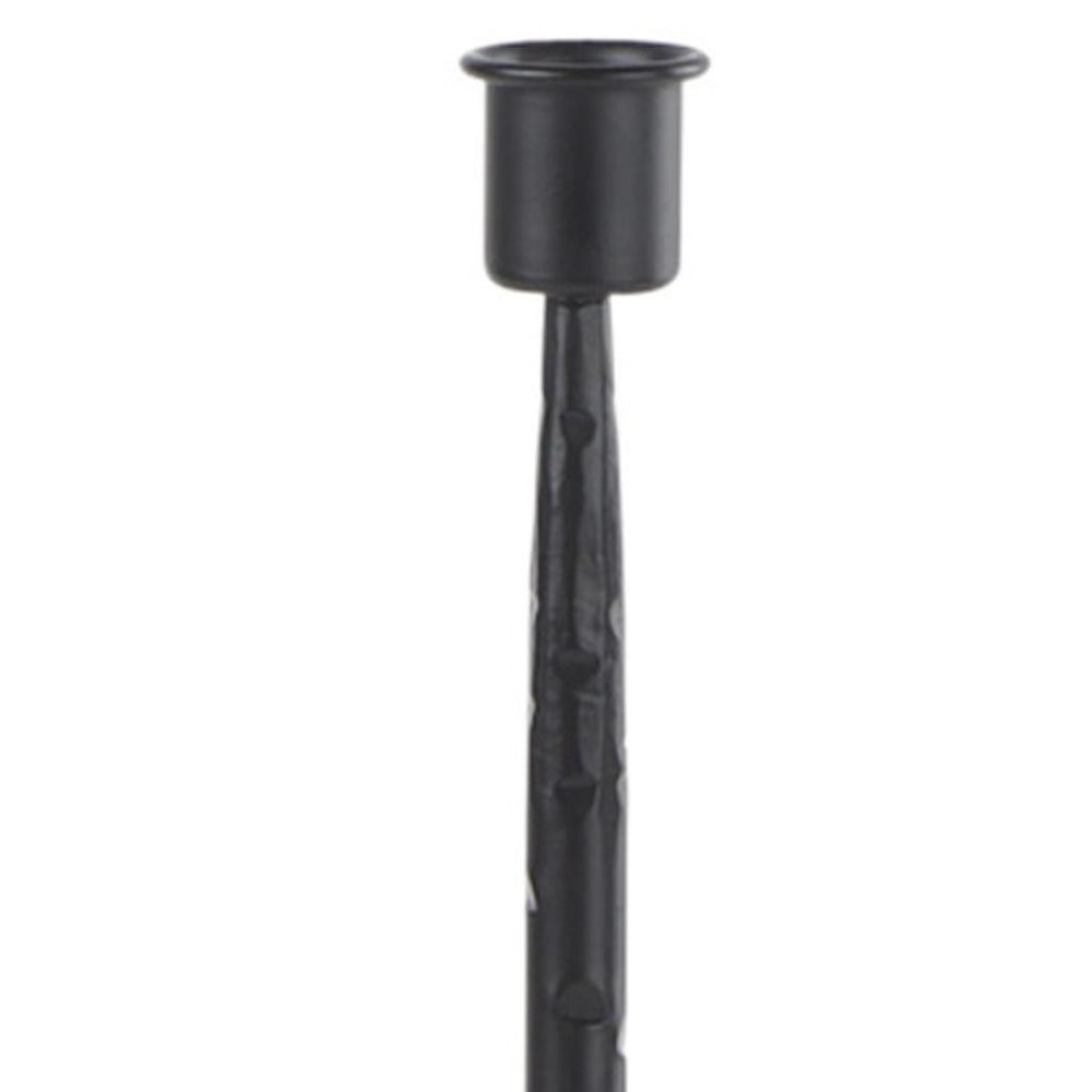 12" Black Metal Floor Taper Candlestick