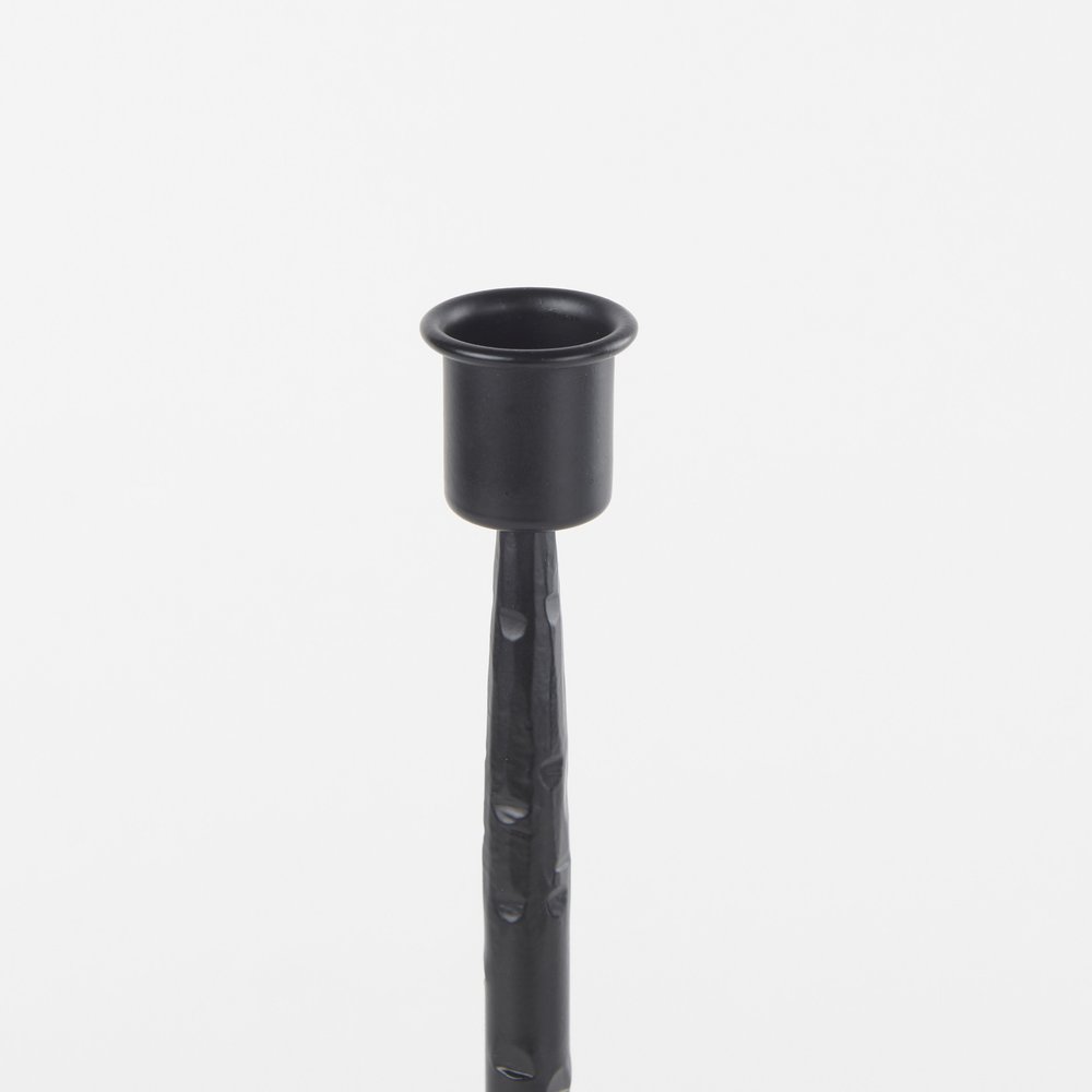 12" Black Metal Floor Taper Candlestick