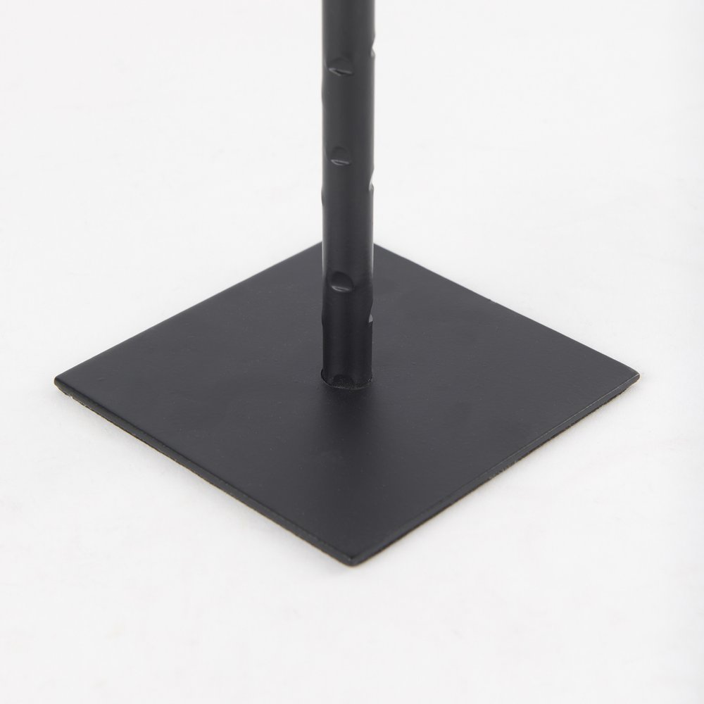 12" Black Metal Floor Taper Candlestick