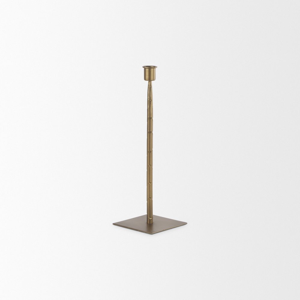 12" Gold Metal Floor Taper Candlestick