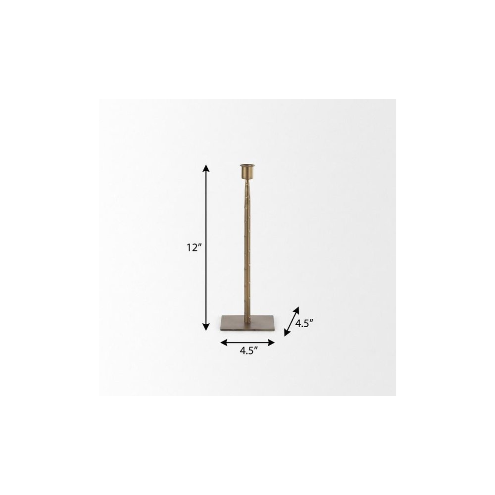 12" Gold Metal Floor Taper Candlestick