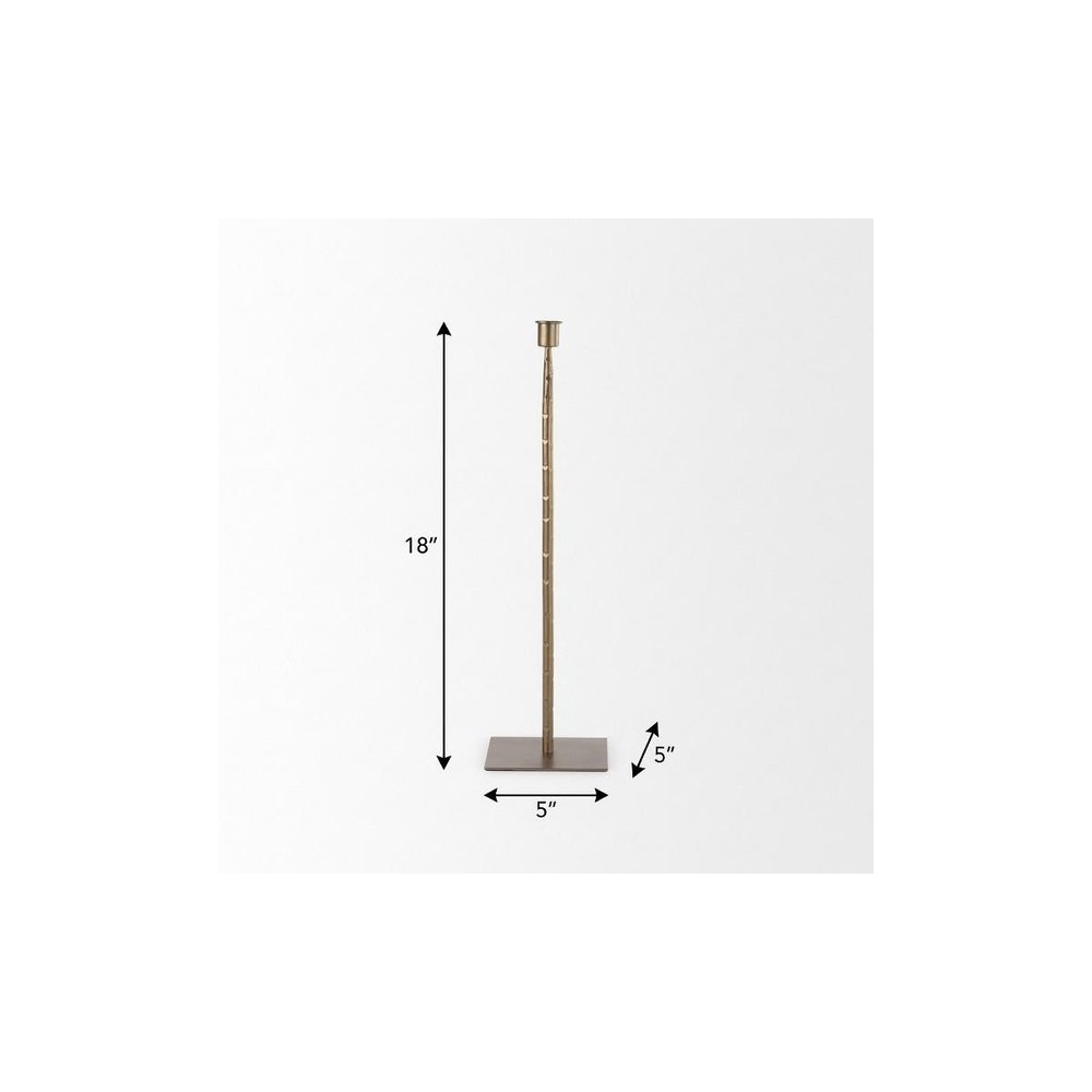 18" Gold Metal Floor Taper Candlestick