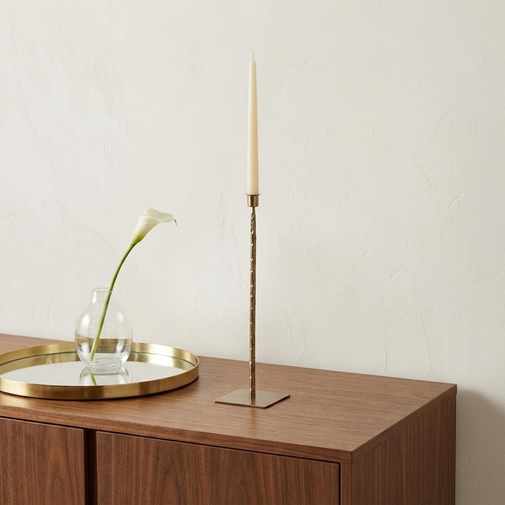 18" Gold Metal Floor Taper Candlestick