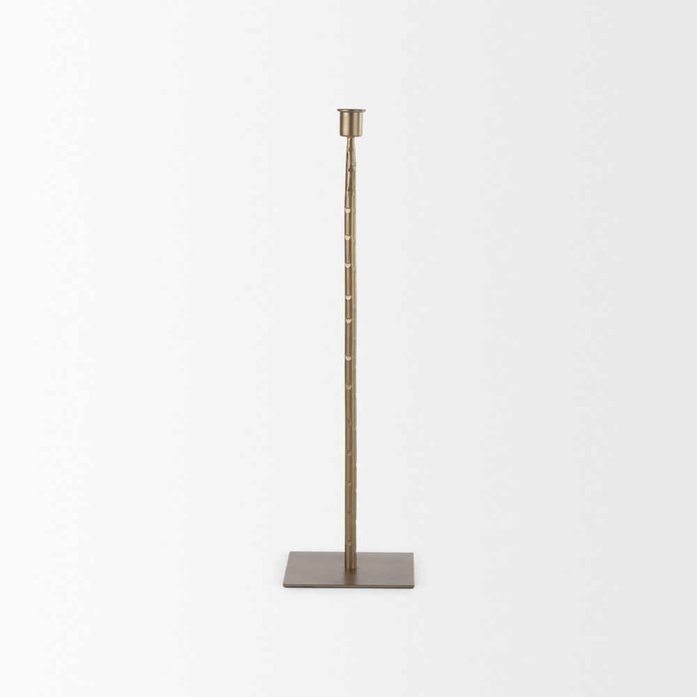 18" Gold Metal Floor Taper Candlestick