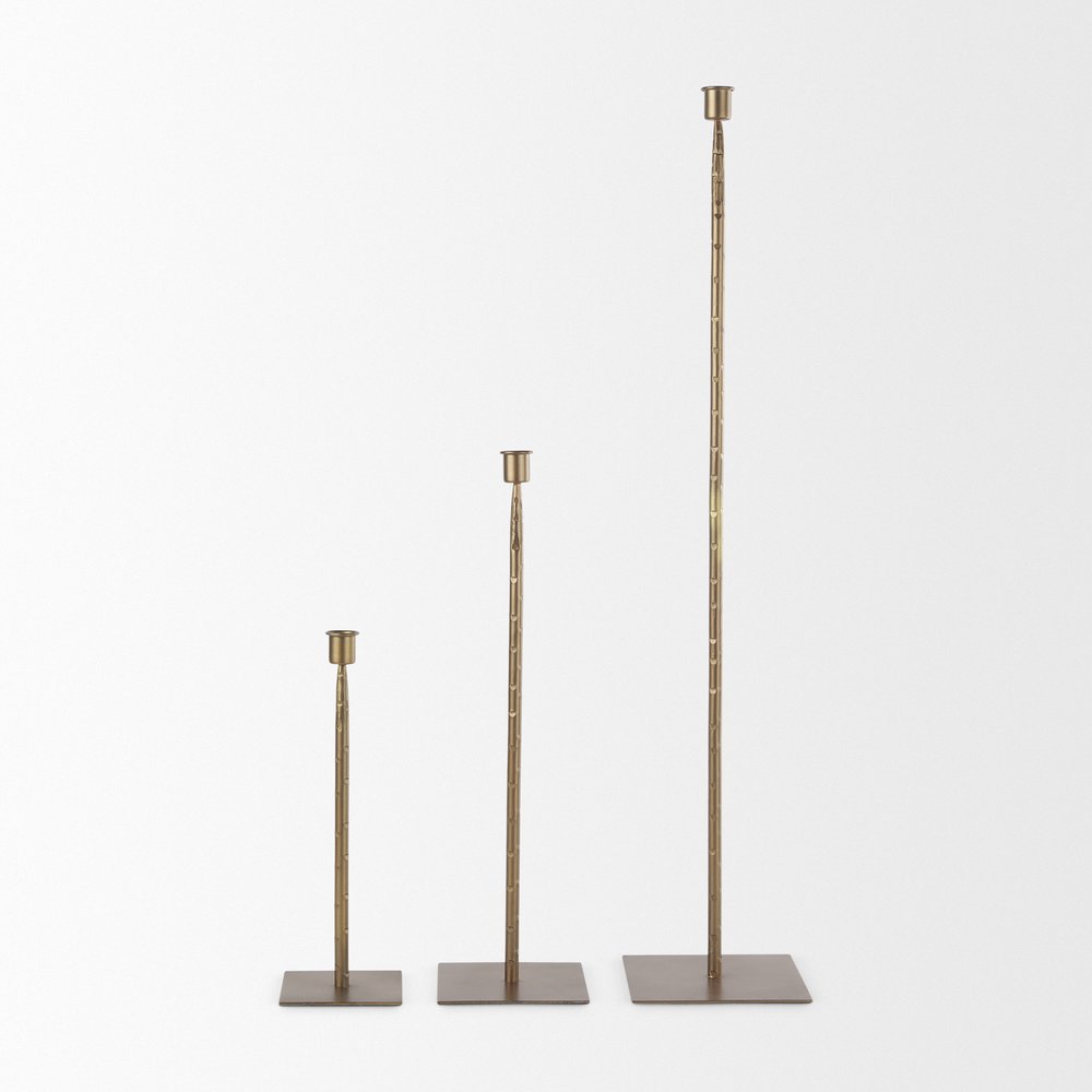 18" Gold Metal Floor Taper Candlestick
