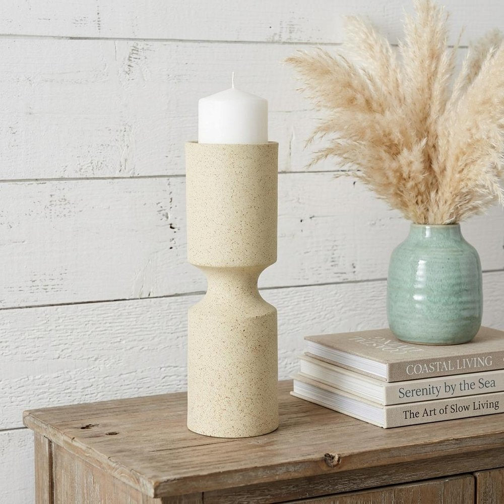 13" Beige Metal Tabletop Votive Candle Holder