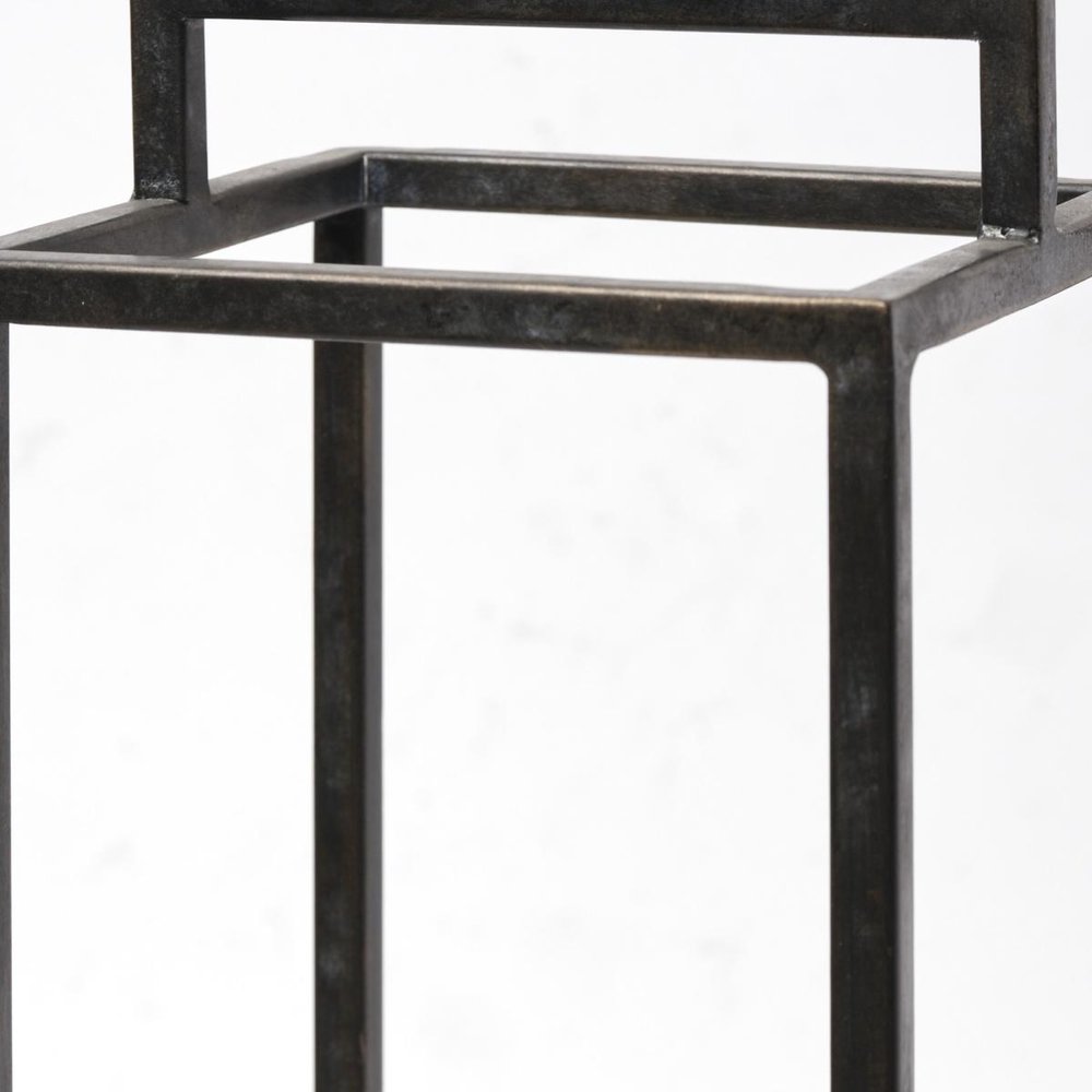 21" Black Metal Tabletop Lantern Candle Holder