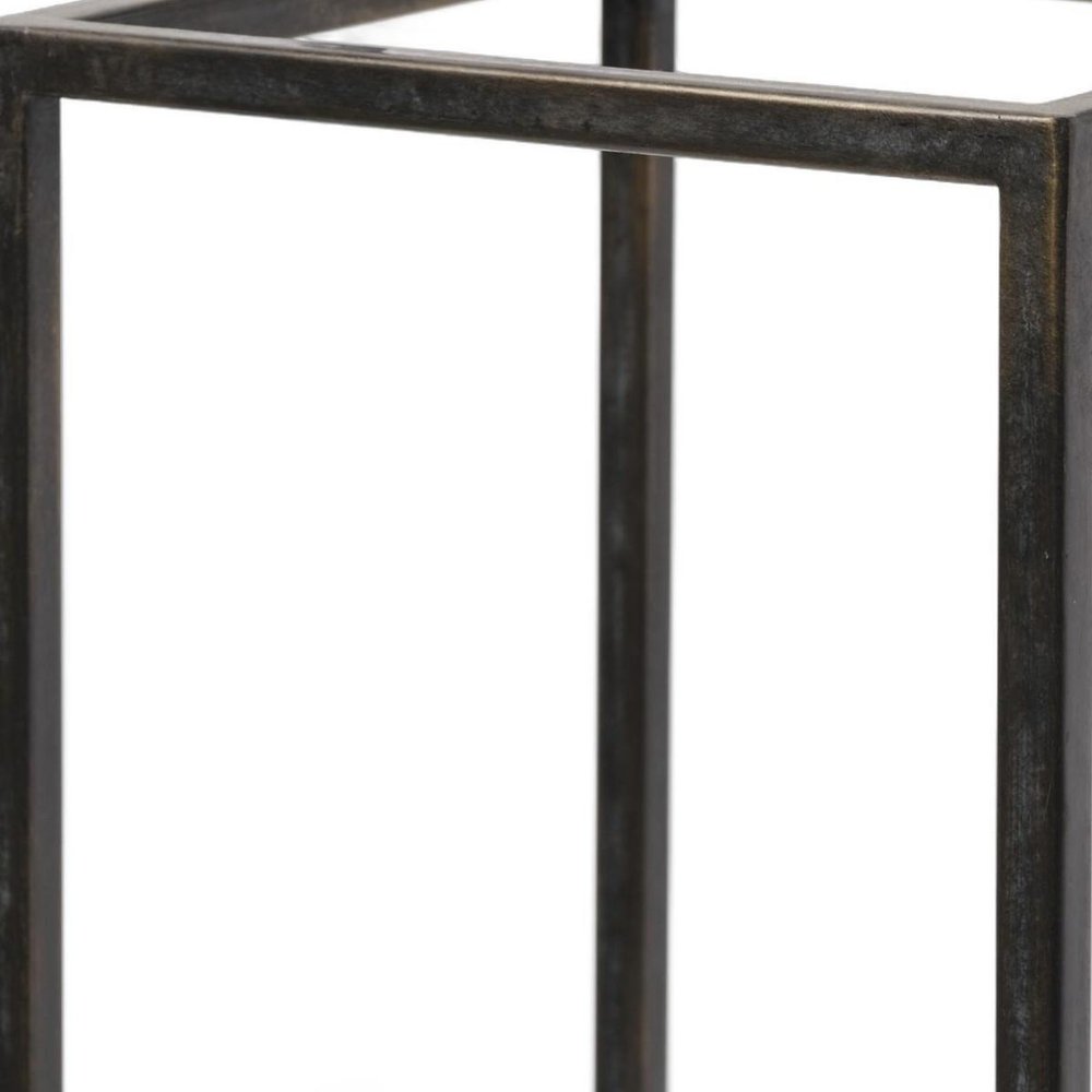 24" Black Metal Tabletop Lantern Candle Holder