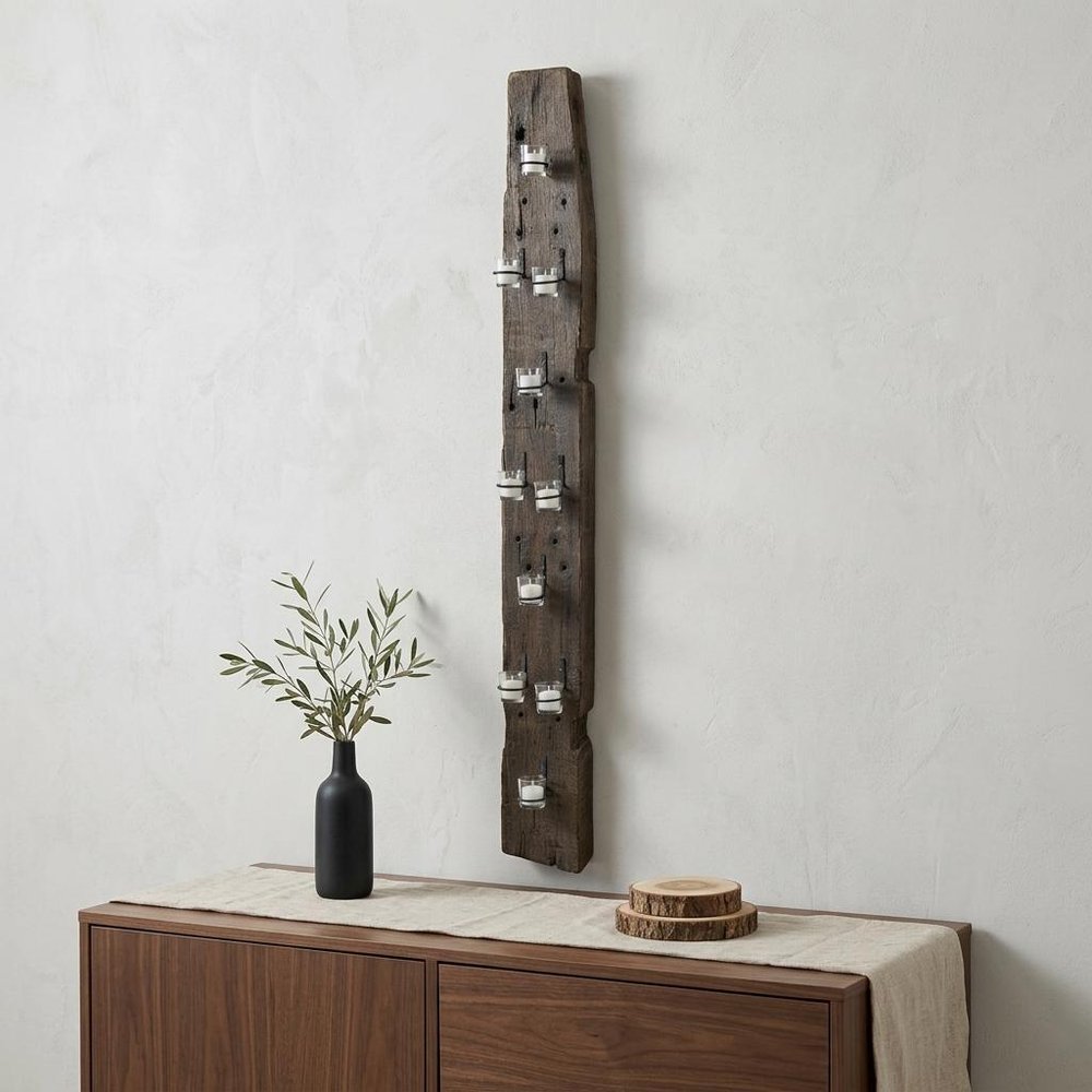 66" Brown Metal Hurricane Candle Holder