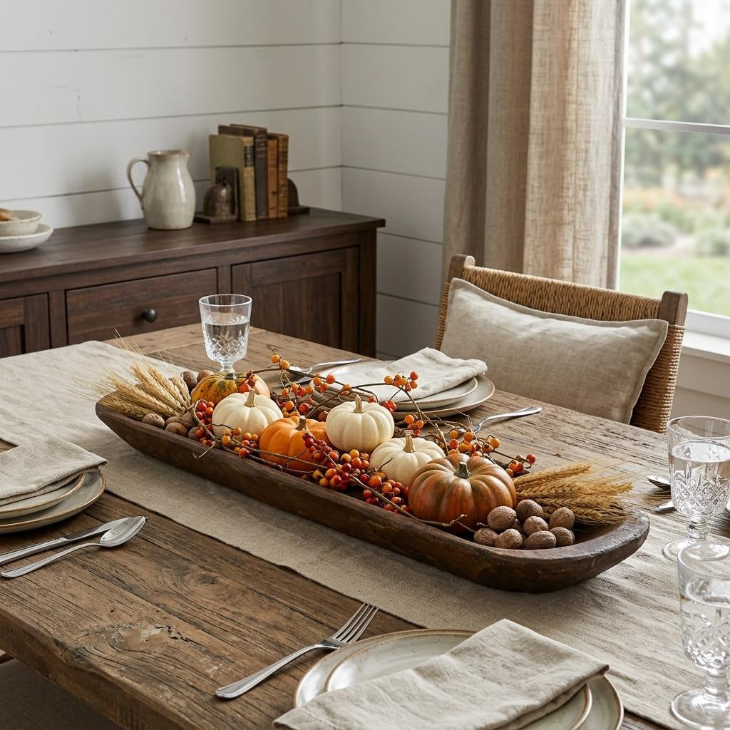 30" Brown Solid Wood Oval Dough Bowl