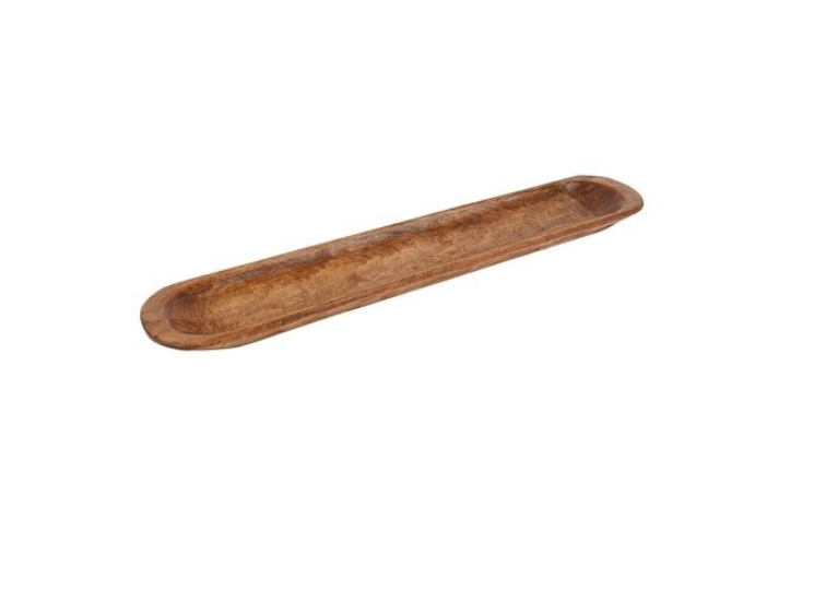 30" Natural Solid Wood Oval Dough Bowl