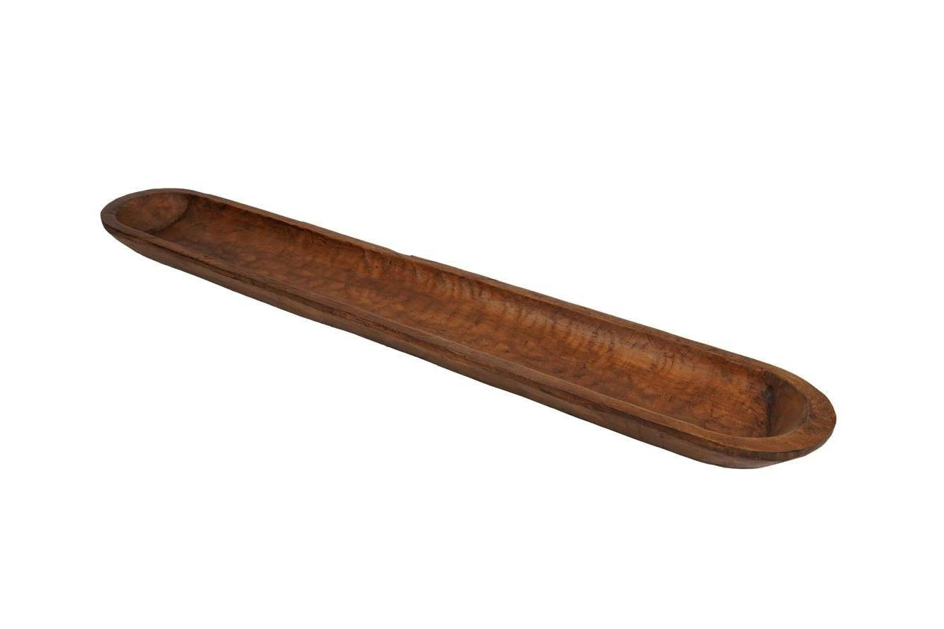 40" Natural Solid Wood Oval Dough Bowl