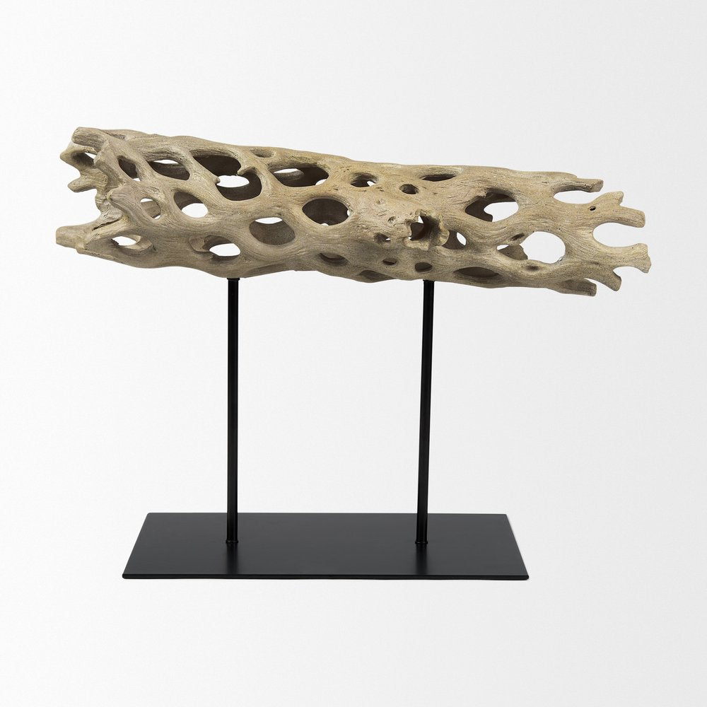 12" Brown Resin Tabletop Sculpture