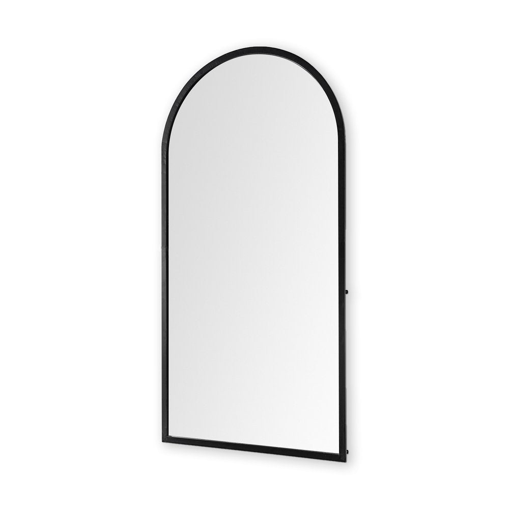 49" Black Iron Arch Framed Accent Mirror