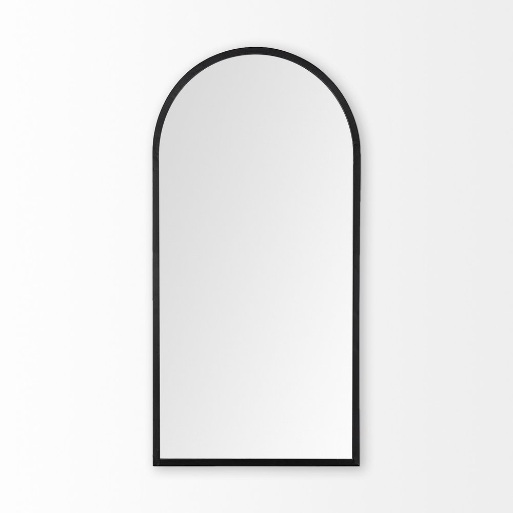49" Black Iron Arch Framed Accent Mirror