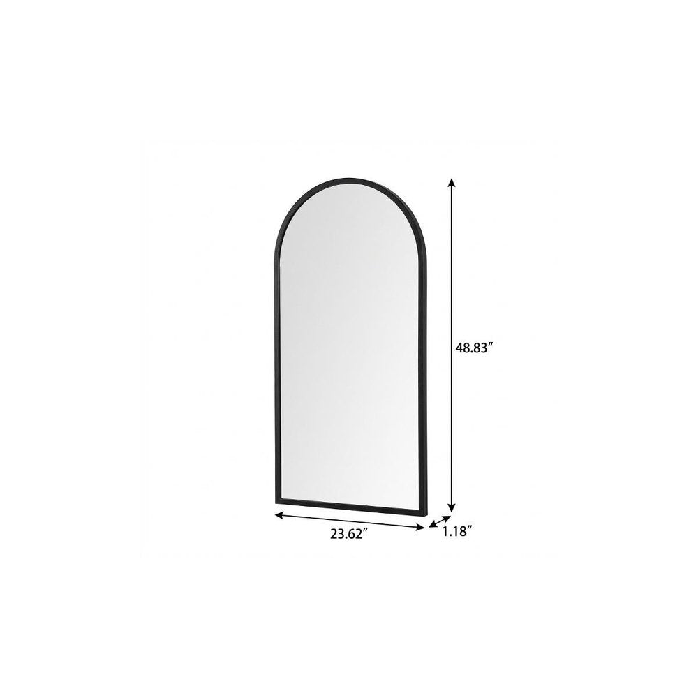 49" Black Iron Arch Framed Accent Mirror