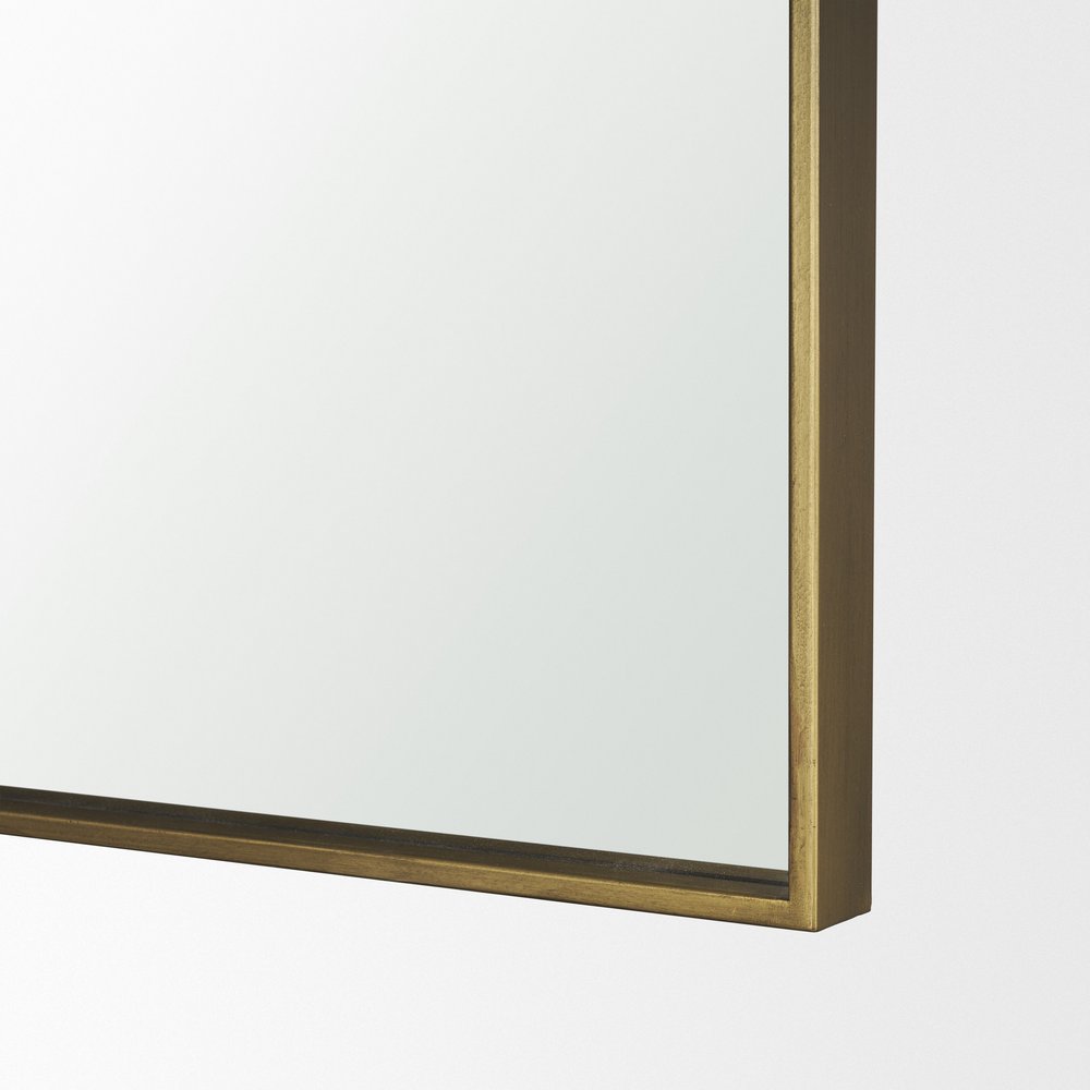 76" Black Metal Arch Framed Full Length Hanging Mirror