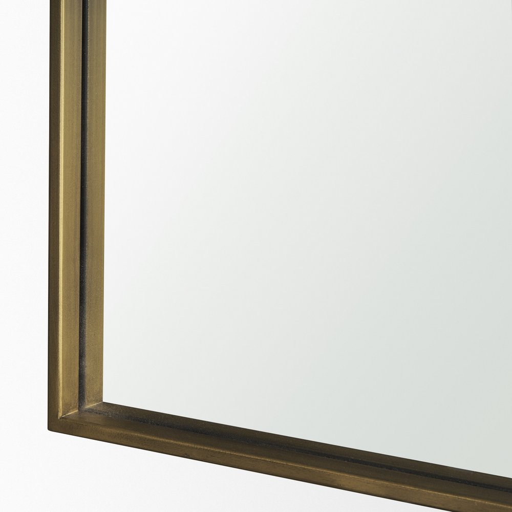 76" Black Metal Arch Framed Full Length Hanging Mirror