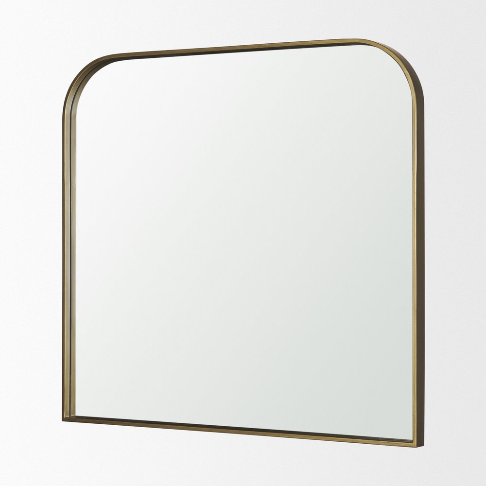 34" Gold Metal Square Framed Accent Mirror