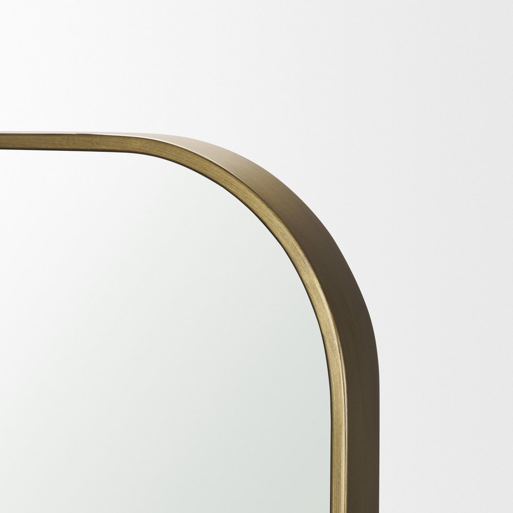 34" Gold Metal Square Framed Accent Mirror