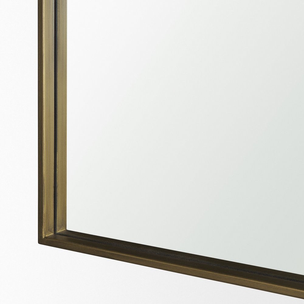 34" Gold Metal Square Framed Accent Mirror