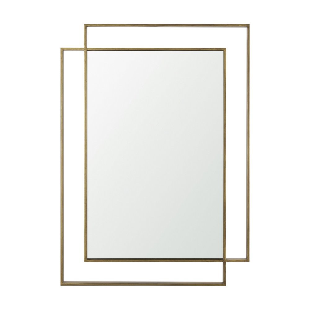 43" Gold Metal Geometric Framed Accent Mirror