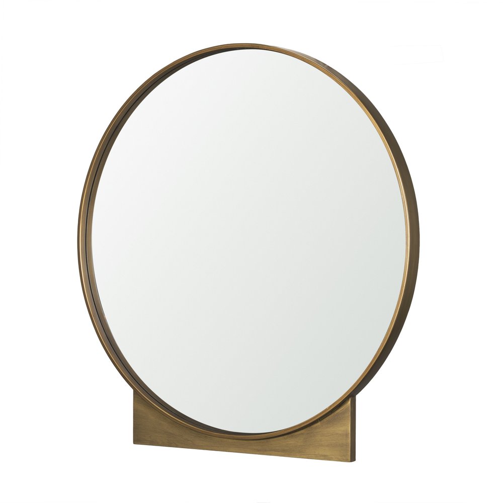 38" Gold Metal Round Framed Accent Mirror