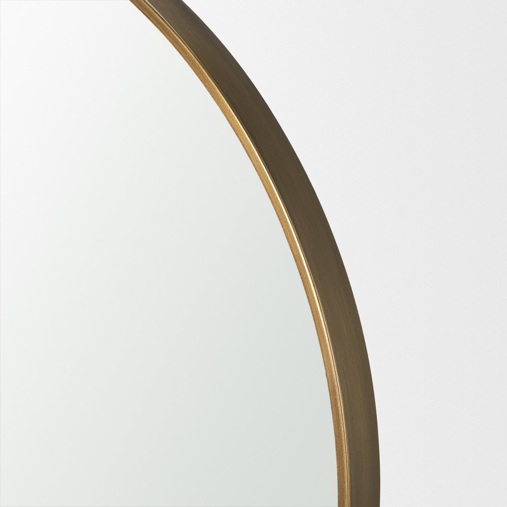 38" Gold Metal Round Framed Accent Mirror